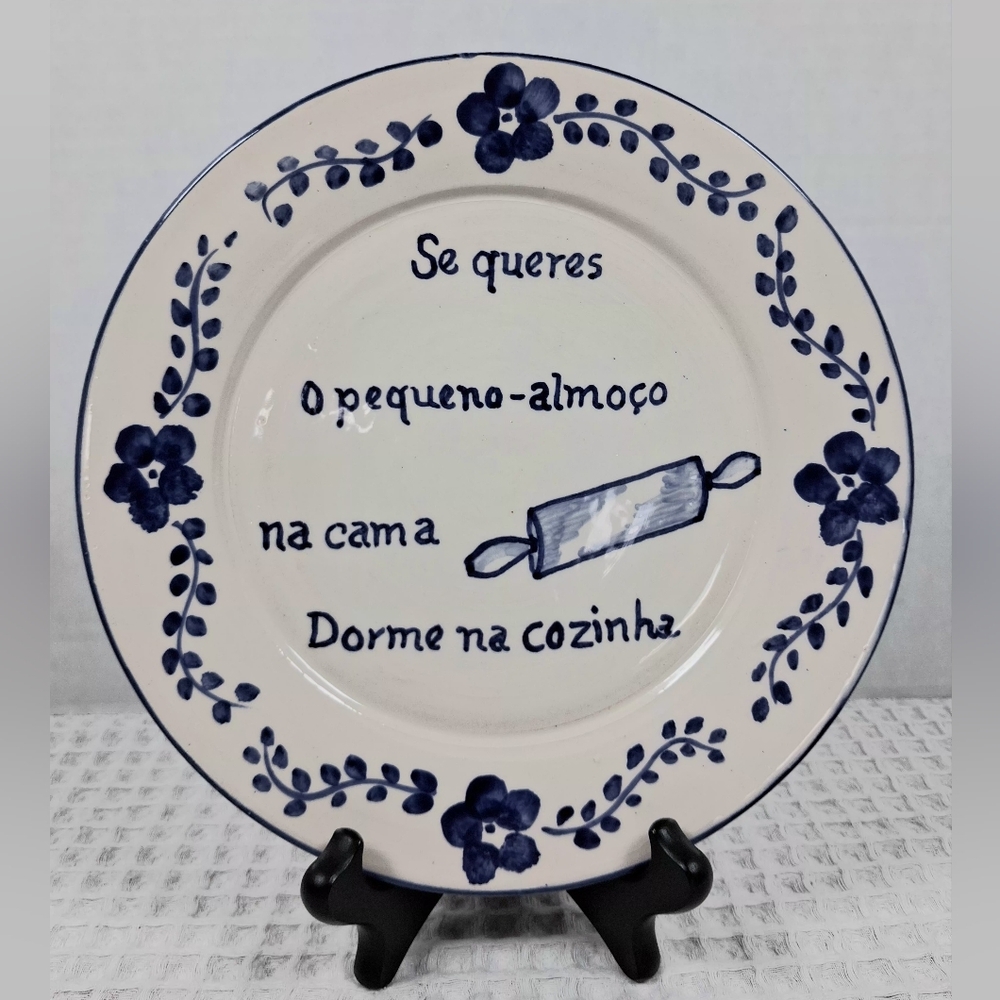 Handcrafted Olaria S. Bento 9" Earthenware Decorative Plate Made In Portugal - Picture 5 of 10